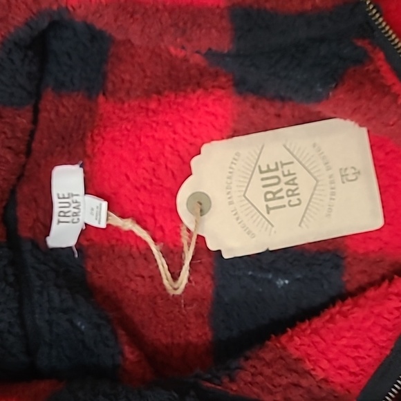 NWT True Craft 1/4 Zip Buffalo Check Plush Pullover size 2X - Picture 4 of 9